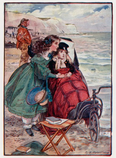Paul en Florence Dombey uit Dombey & Zoon door Charles Edmund after Brock